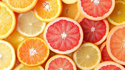 Fototapeta premium Citrus fruit slices background (1)