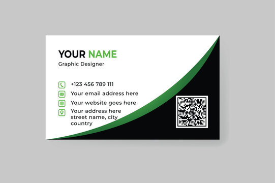 Modern Green and Black Business Card, corporate Business Card Template 