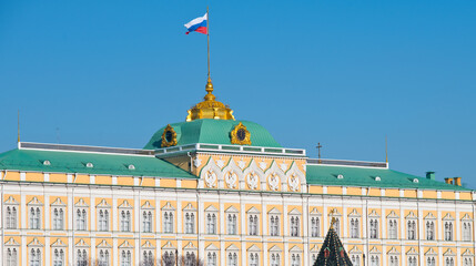 The Grand Kremlin Palace. Sunny winter day. Moscow. Russia
