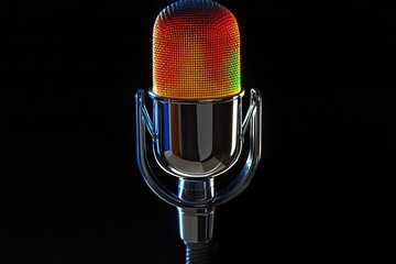Retro microphone with vibrant light