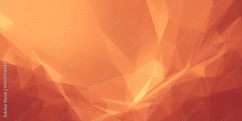 Poster abstract orange background with translucent geometric shapes and soft light effect design