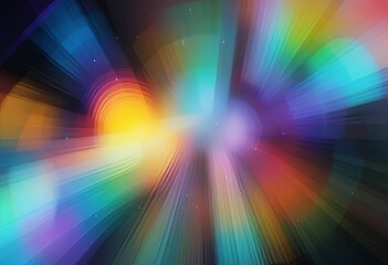 Blurred rainbow refraction overlay color effect. Light lens prism effect on black background.