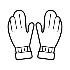 Outline of a Gloves or Mitten Line Art Vector