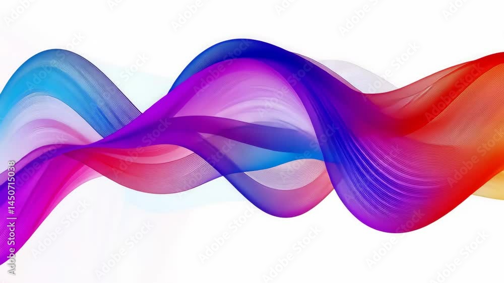 Aufkleber dynamic colorful waveforms in flowing motion across a white background
