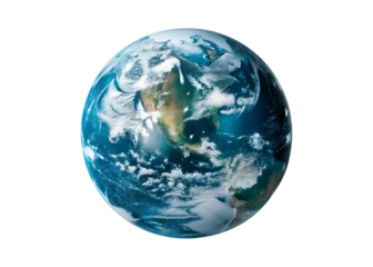 Realistic earth planet isolated on white background PNG