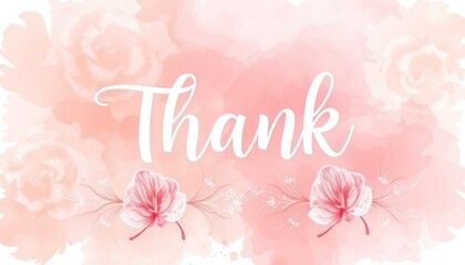 Elegant watercolor thank you card template with floral accents and delicate details, ideal for expressing gratitude and appreciation in various occasions