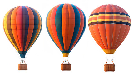 Obraz premium set of three hot air balloon isolated on white background PNG
