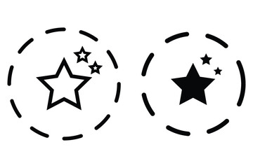 rising star, Shooting stars, Firework star,  staircase graph with a shining star collection vector illustration symbol. 