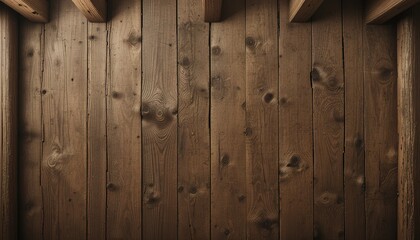 Dark Wooden Planks Background with Overhead Beams