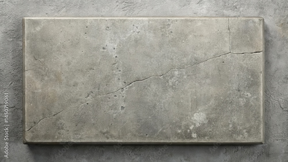 Aufkleber A Worn Concrete Slab With a Crack Running Through It, Resting on a Rough, Uneven Surface