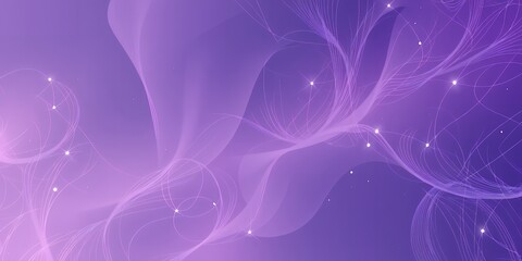 A dreamy purple background with flowing shapes and small glowing dots scattered throughout it