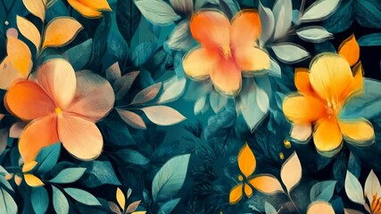 Vibrant floral patterns evolving in a seamless botanical animation