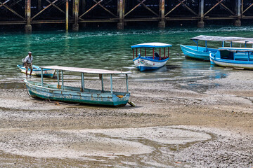 Fishing boats at the coast of Golfito. Costa Rica