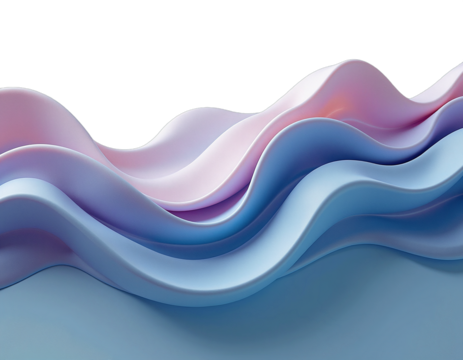 Abstract wave-like structure featuring pastel gradient colors.