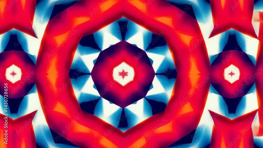 Poster dynamic kaleidoscope patterns: vibrant geometric transformations in motion