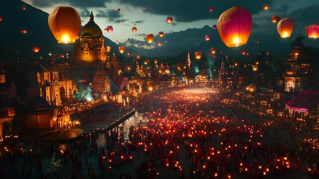 Dev Deepawali Festival in Varanasi with Sky Lanterns