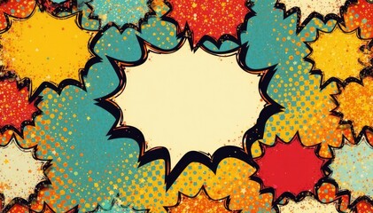 Seamless retro comic speech bubble wallpaper pattern, background, cartoon, textile