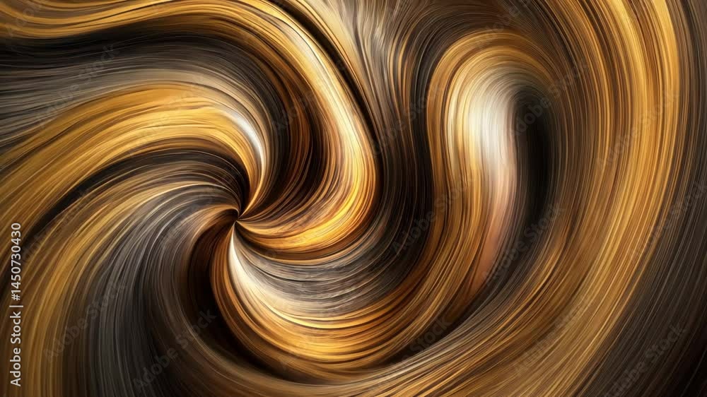 Poster mesmerizing swirl: dynamic abstract motion in golden and brown tones