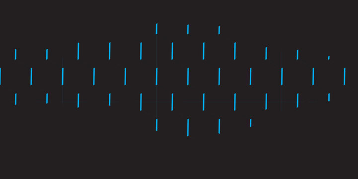 Abstract blue digital background with binary code and equalizer pattern