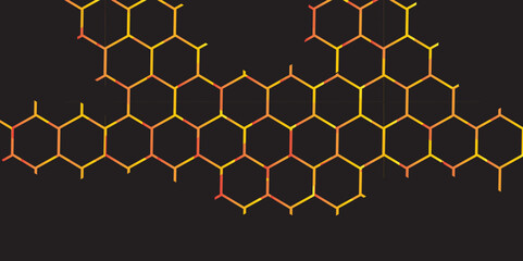 Yellow honeycomb pattern creates a sweet and geometric abstract vector background with hexagonal shapes