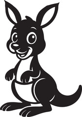 Obraz premium A cute brown kangaroo mammal with a happy baby joey illustration