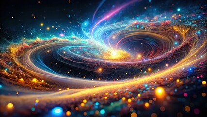 Obraz premium A Cosmic Vortex of Light and Stardust, Swirling and Erupting in a Symphony of Colors