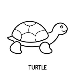 Simple Turtle Line Art Vector Graphic for Wildlife Sea and Ocean Themes