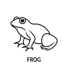 Frog Line Art Vector Illustration in Playful and Minimal Style