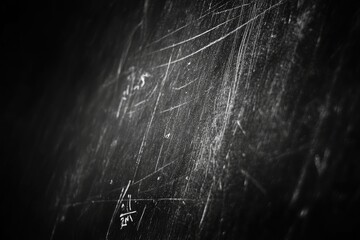 A worn blackboard displays faintly visible mathematical equations and scratches