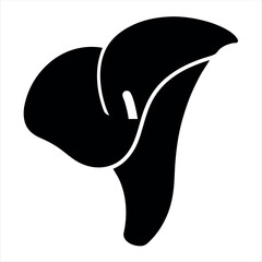 Elegant monochrome silhouette of a Calla Lily flower, graceful and simple