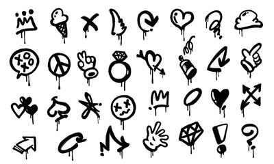 Graffiti hand drawing multi decoration digital painting illustration graffiti style