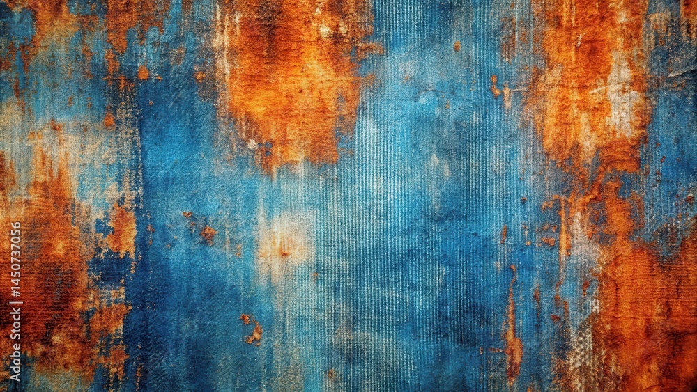 Poster Abstract Textured Background with Blue, Orange, and White Tones and a Linear Pattern