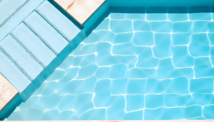 Obraz premium Bright swimming pool with shimmering blue water