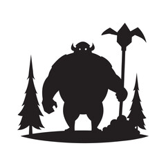forest troll silhouette illustration