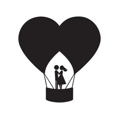 Romantic Hot Air Balloon Silhouette