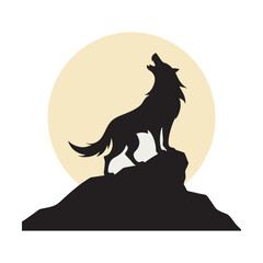 Howling Werewolf On Cliff Silhouette