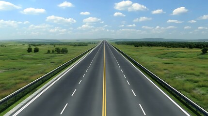 Fototapeta premium Open highway through countryside