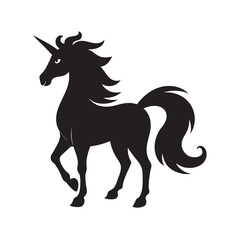 Majestic Unicorn Standing Still Silhouette