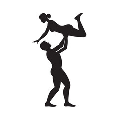 Lifted Love Romantic Pose Silhouette