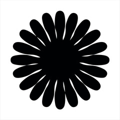 A Simple yet Elegant Black and White Floral Design with Petals