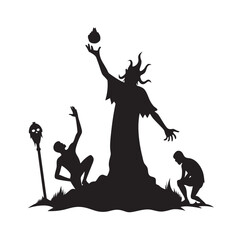 Necromancer Casting Dark Magic Silhouette