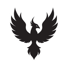 Rising Phoenix From Flames Silhouette