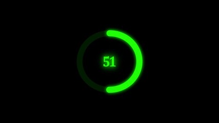 Smooth circular loading animation on black screen for system updates 4K loading screen with animated numbers and progress bar on black background seamless digital transitions.  - Powered by Adobe