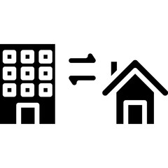 Hybrid Work Icon Vector Element