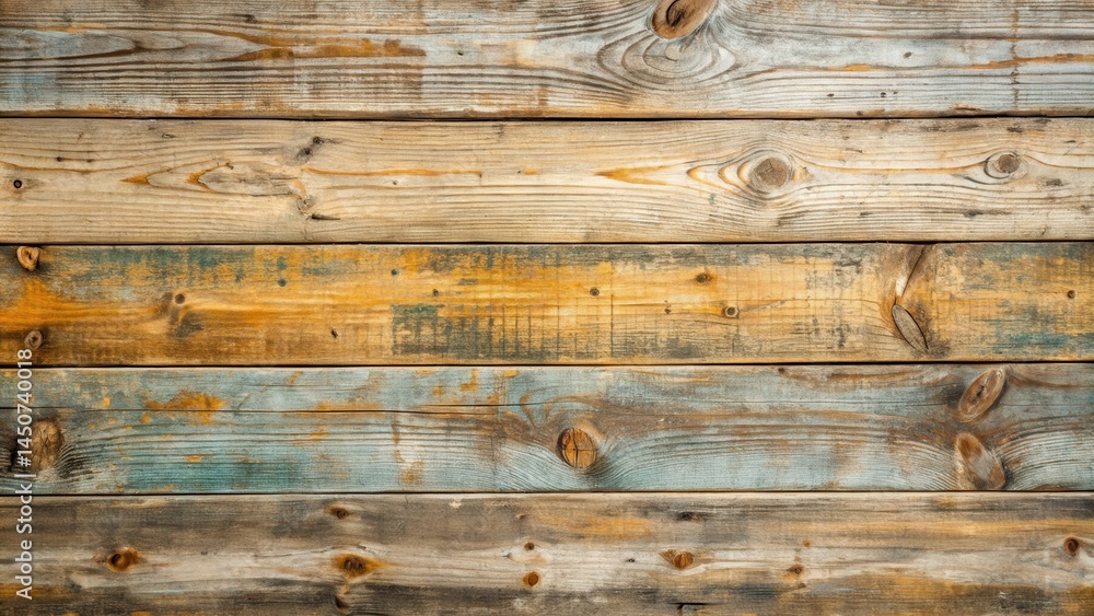 Poster rustic wooden planks with distressed texture and natural variations in color