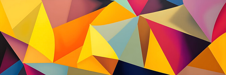 Abstract Triangle Polygonal Colorful Geometric Polygon Pattern Background