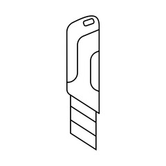 Stationery knife. Sharp replaceable blade. Multifunctionality in one tool.Tools for construction, manual labor and measurements. Household tools. Carpentry supplies. Handicrafts and handmade products.