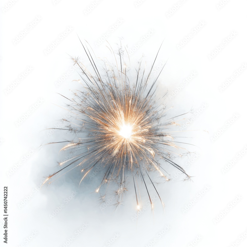 Aufkleber ethereal sparkler explosion against a soft white background creating a magical festive mood radiatin