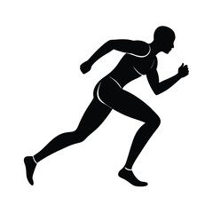 side determined runner lean form vector line art