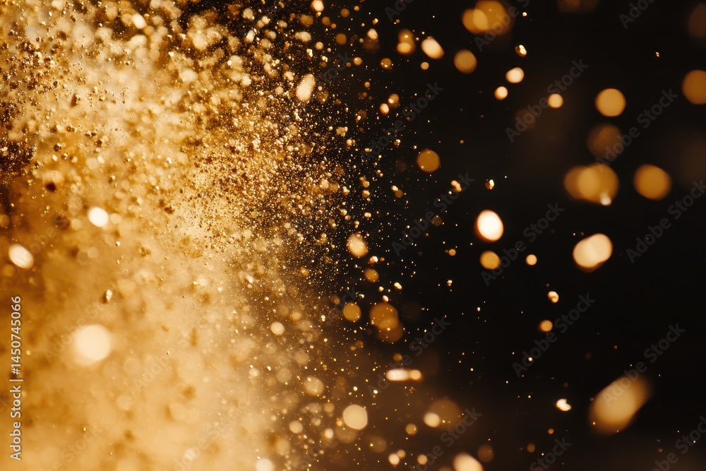 Aufkleber Defocused particles create a mesmerizing abstract background with golden hues, defocused abstract particles background (ing)